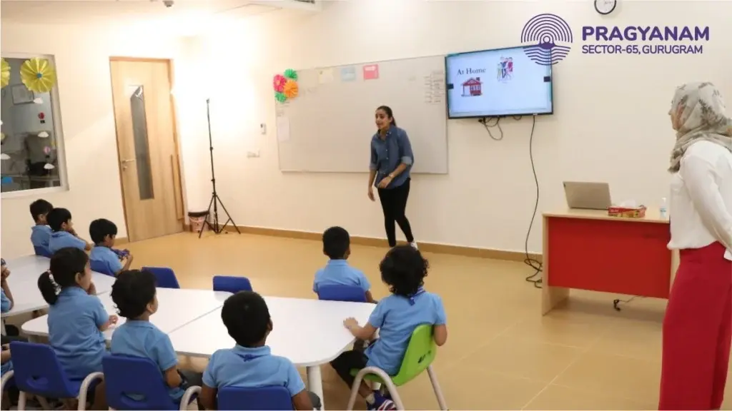 An informative image showing students engaged in various active learning techniques